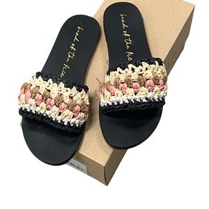 NEW Band of the Free VIRGO black combo Crochet Slides Size 6